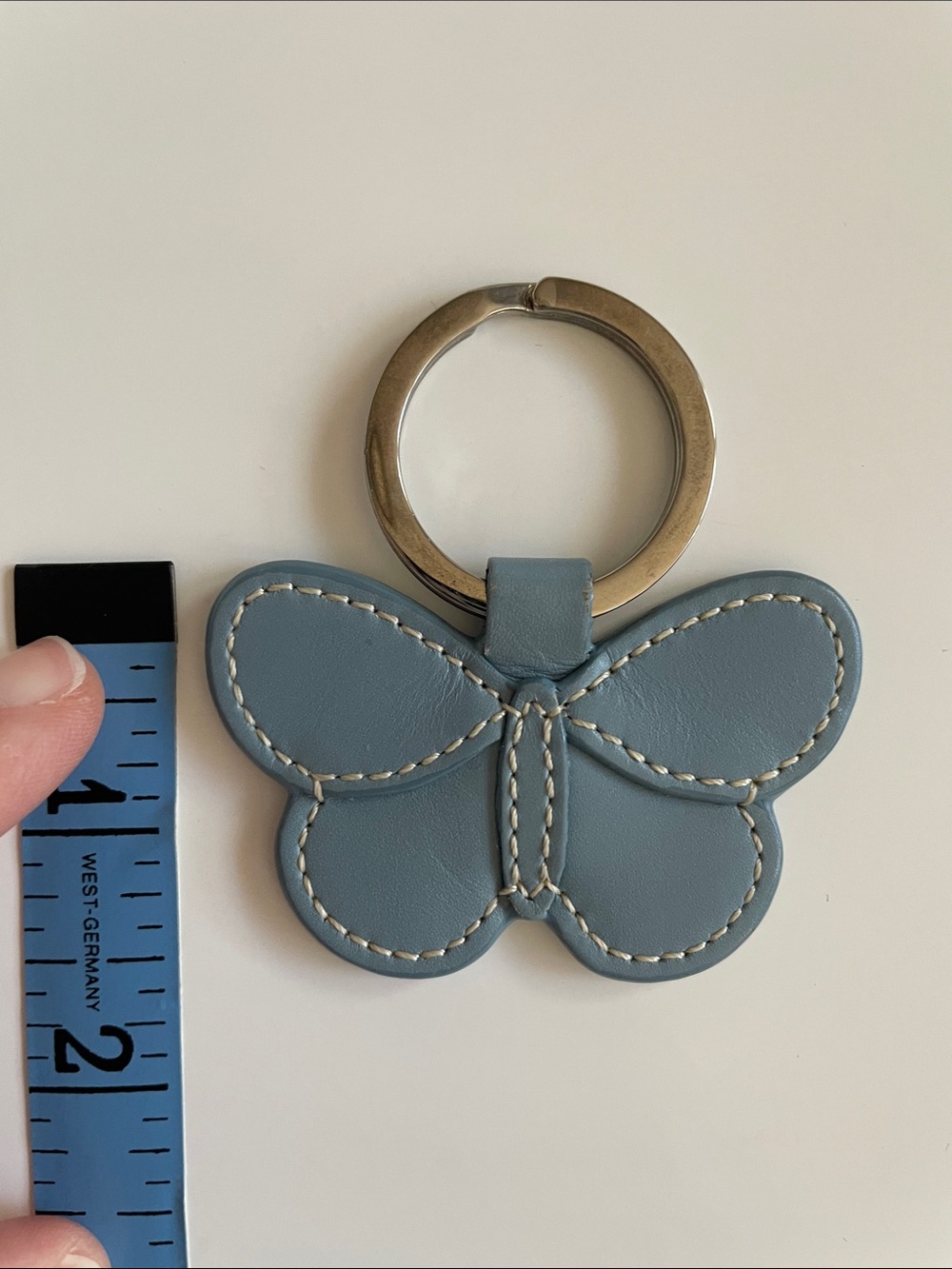 COACH Vintage Blue Leather Butterfly Keychain - Picture 8 of 9